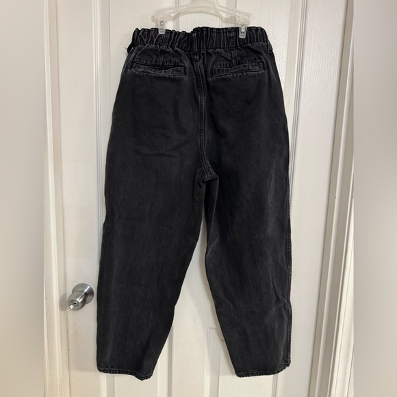 Madewell Petite Pull-On Balloon Jeans Paperbag Waist Black Hobson Wash Size M - Picture 6 of 12